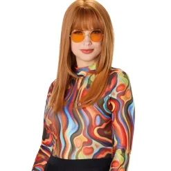 Heat Resistant Copper Wig with Bangs
