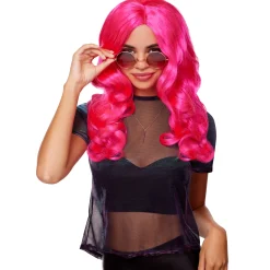Hollywood Glam Curls Wig Pink