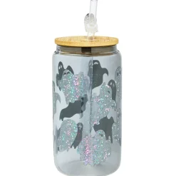Holographic Ghost Glass Cup with Straw