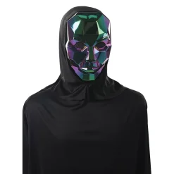 Iridescent Metallic Hooded Mask