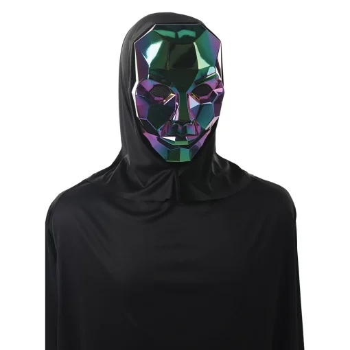 Iridescent Metallic Hooded Mask