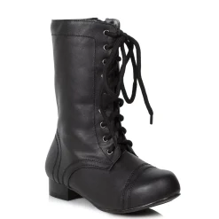 Kids Black Combat Boots