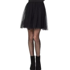 Kids Black Rhinestone Fishnet Tights