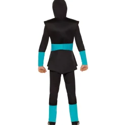 Kids Blue Light-Up EL Wire Ninja Costume