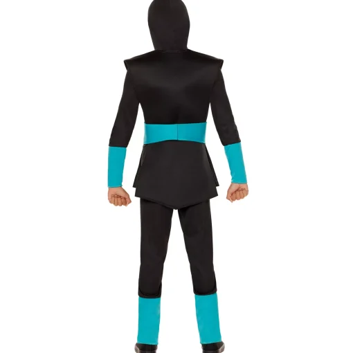 Kids Blue Light-Up EL Wire Ninja Costume