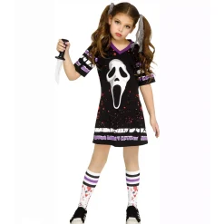 Kids Ghost Face Jersey Dress Costume