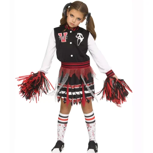 Kids Ghost Face Varsity Cheer Costume
