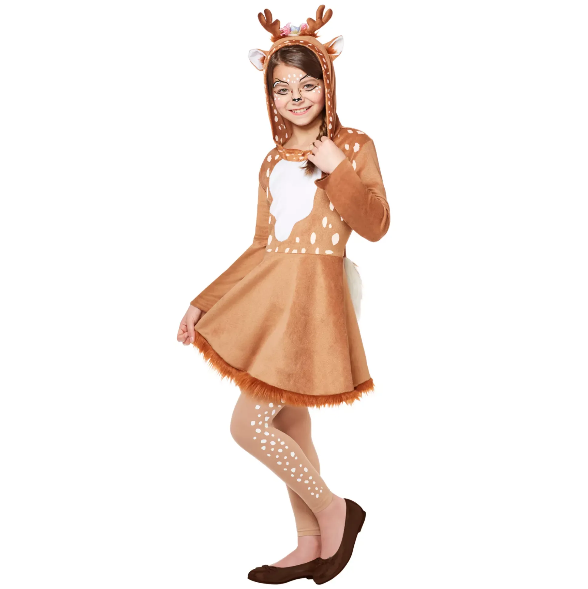 Kids Hooded Deer Dress Costume