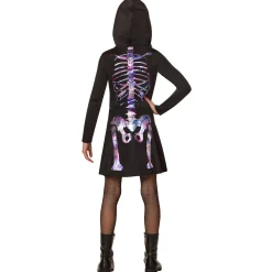 Kids Pastel Skeleton Hooded Dress Costume