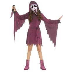 Kids Pink Ghost Face Bling Dress Costume