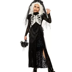 Kids Zombie Skeleton Bride Costume