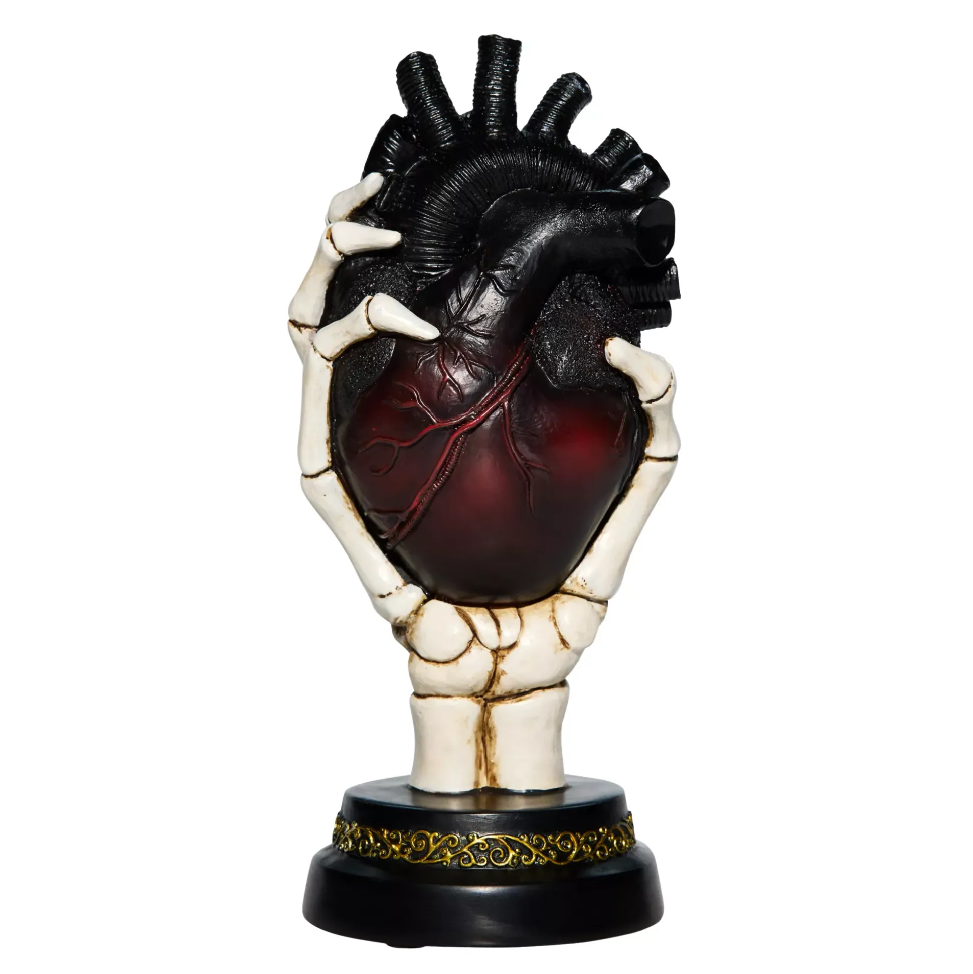 Light-Up Skeleton Heart Tabletop Statue