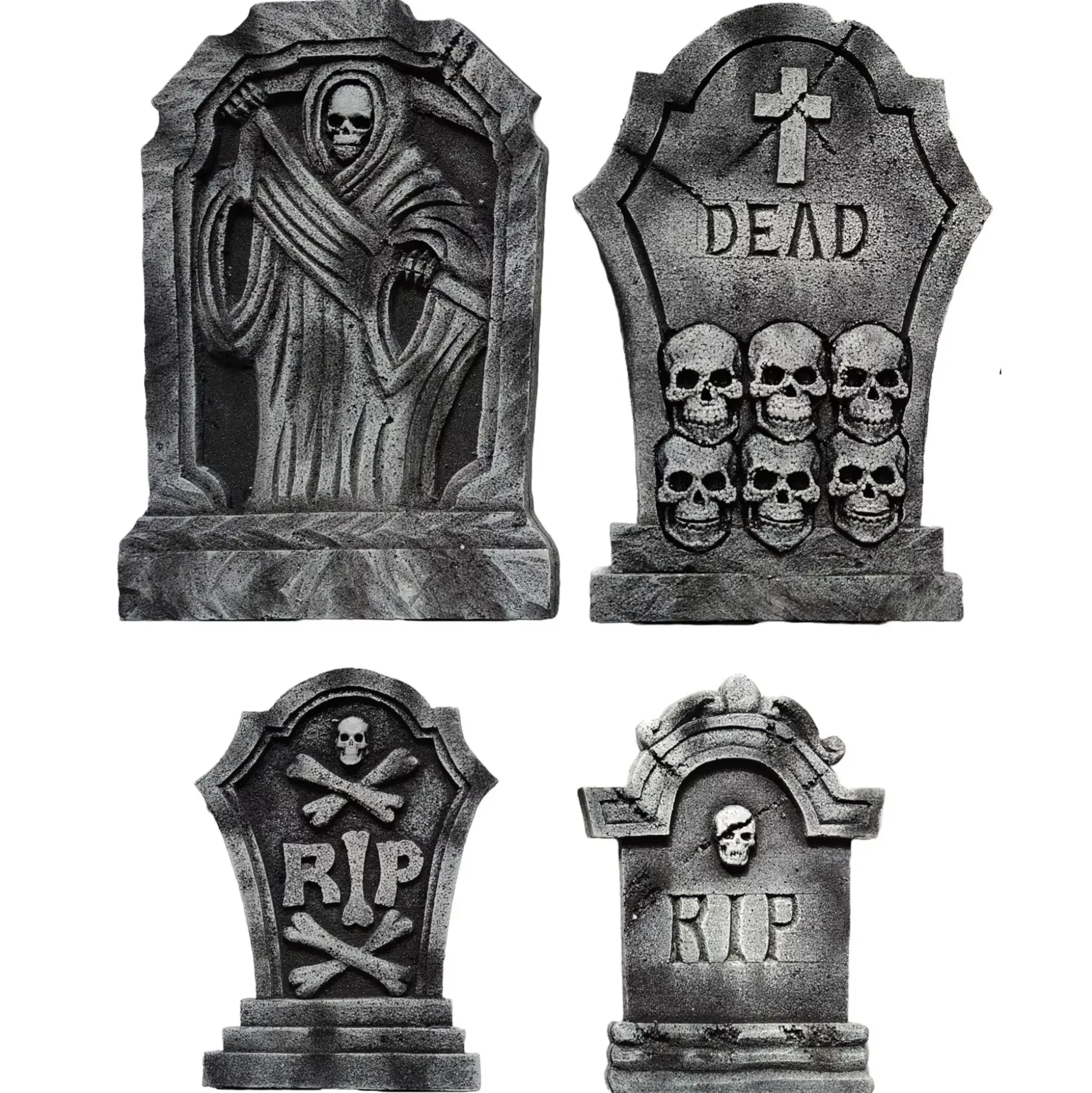 Multi-Pack Skull Tombstones - 4 Pack