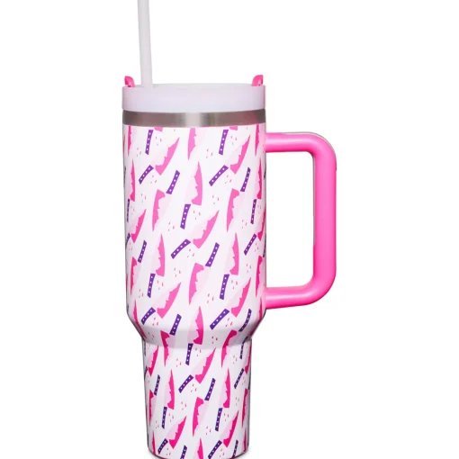 Pink Bloody Butcher Knife Travel Tumbler with Straw - 40 oz.