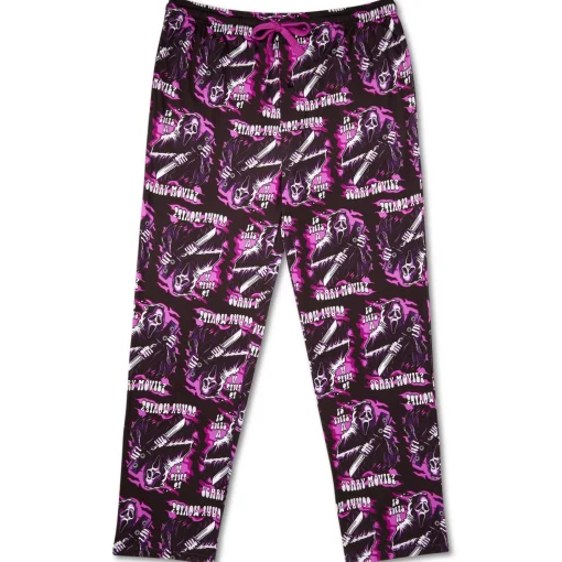 Pink Ghost Face Flaming Lounge Pants