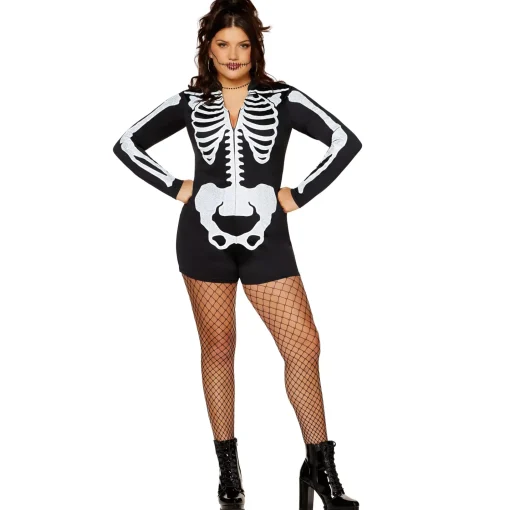 Plus Size Skeleton Romper