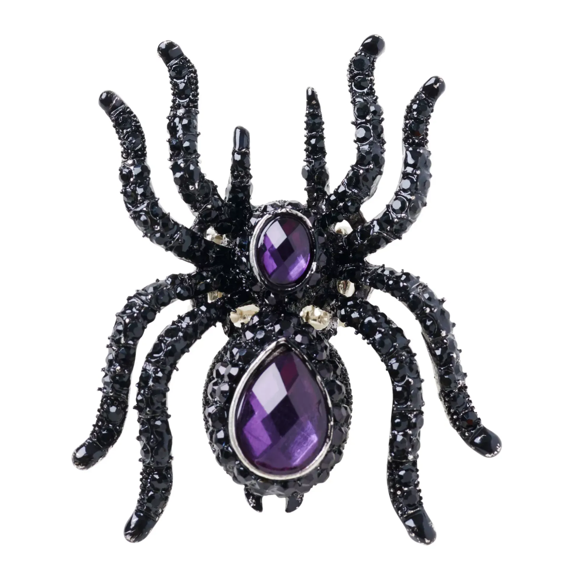 Purple Gem Spider Ring