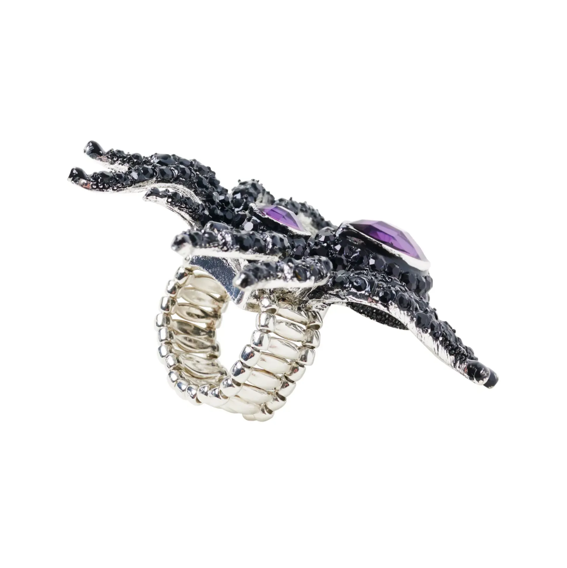 Purple Gem Spider Ring