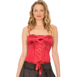 Red Lace Up Corset