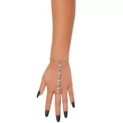 Rhinestone Skeleton Hand Chain