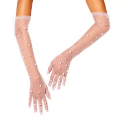 Royal Faux Pearl Sheer Gloves