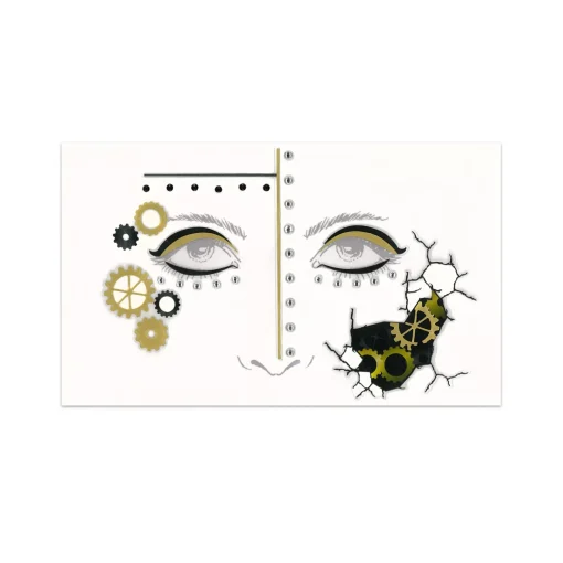 Steampunk Gear Face Decal Deluxe