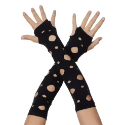 Tattered Black Arm Warmers