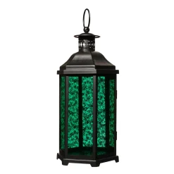 Teal Glass Death Moth Lantern