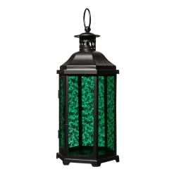 Teal Glass Death Moth Lantern