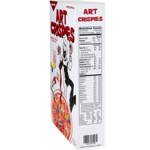 Terrifier Art Crispies Cereal Box Sign