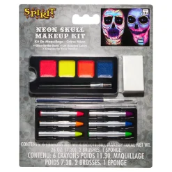 UV Reactive Neon Skull Makeup Kit