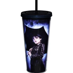 Wednesday Umbrella Cup with Straw - 20 oz.