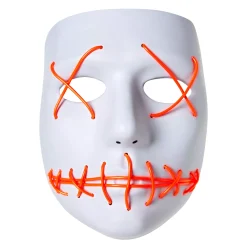 White and Red EL Wire Half Mask