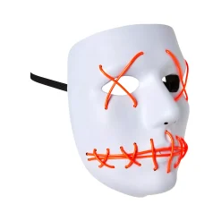 White and Red EL Wire Half Mask