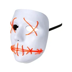 White and Red EL Wire Half Mask