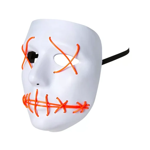 White and Red EL Wire Half Mask