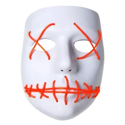 White and Red EL Wire Half Mask