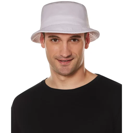 White Canvas Bucket Hat