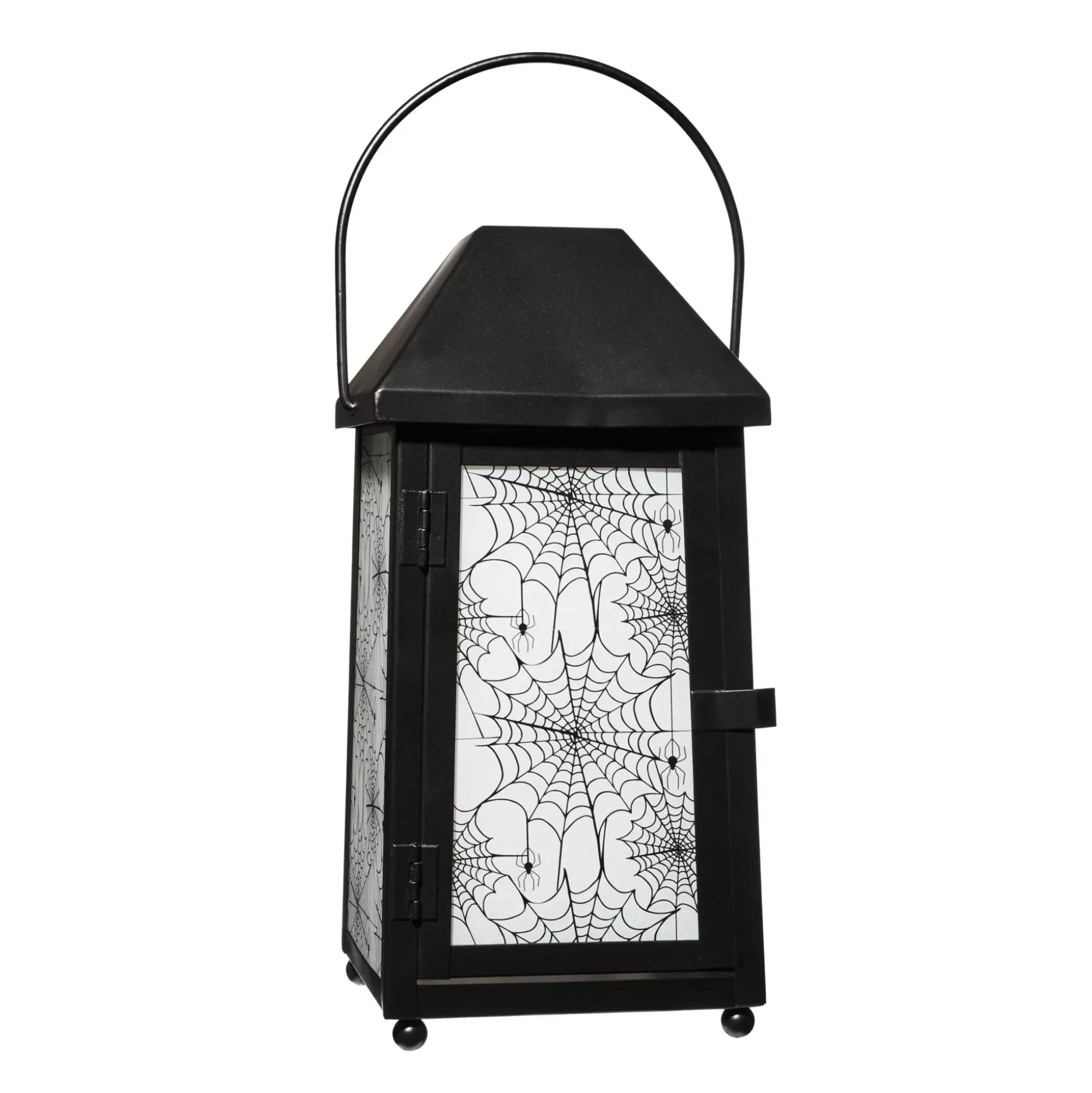White Glass Spiderweb Lantern