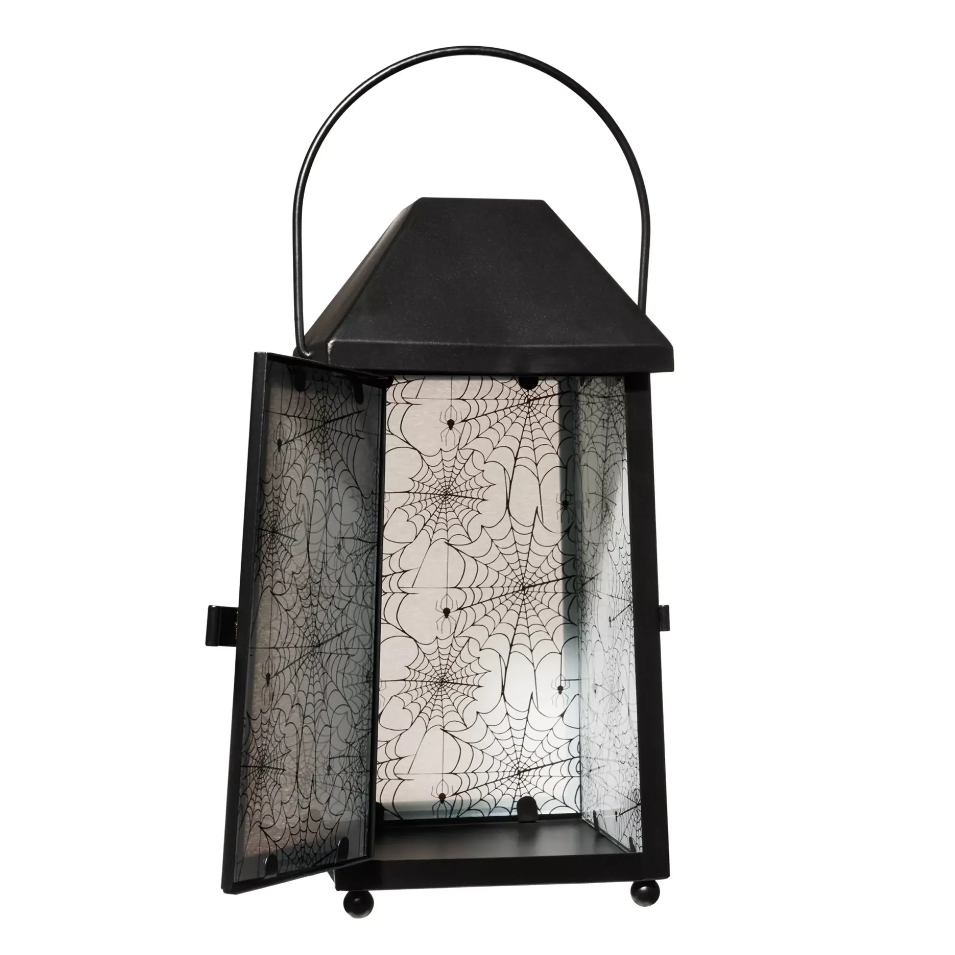 White Glass Spiderweb Lantern
