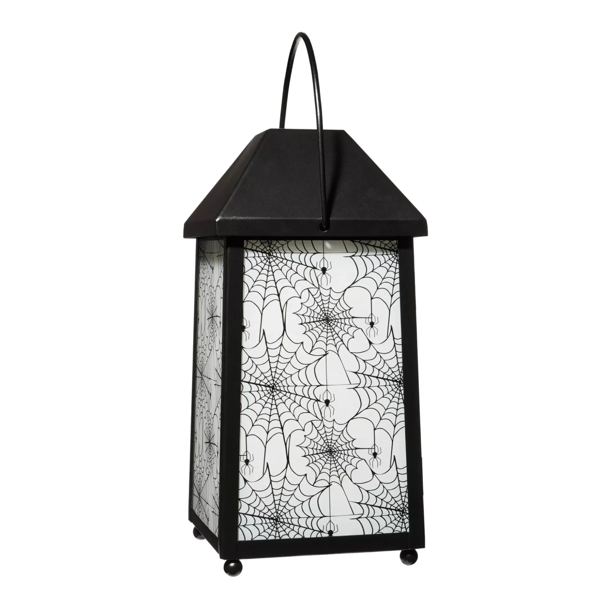 White Glass Spiderweb Lantern