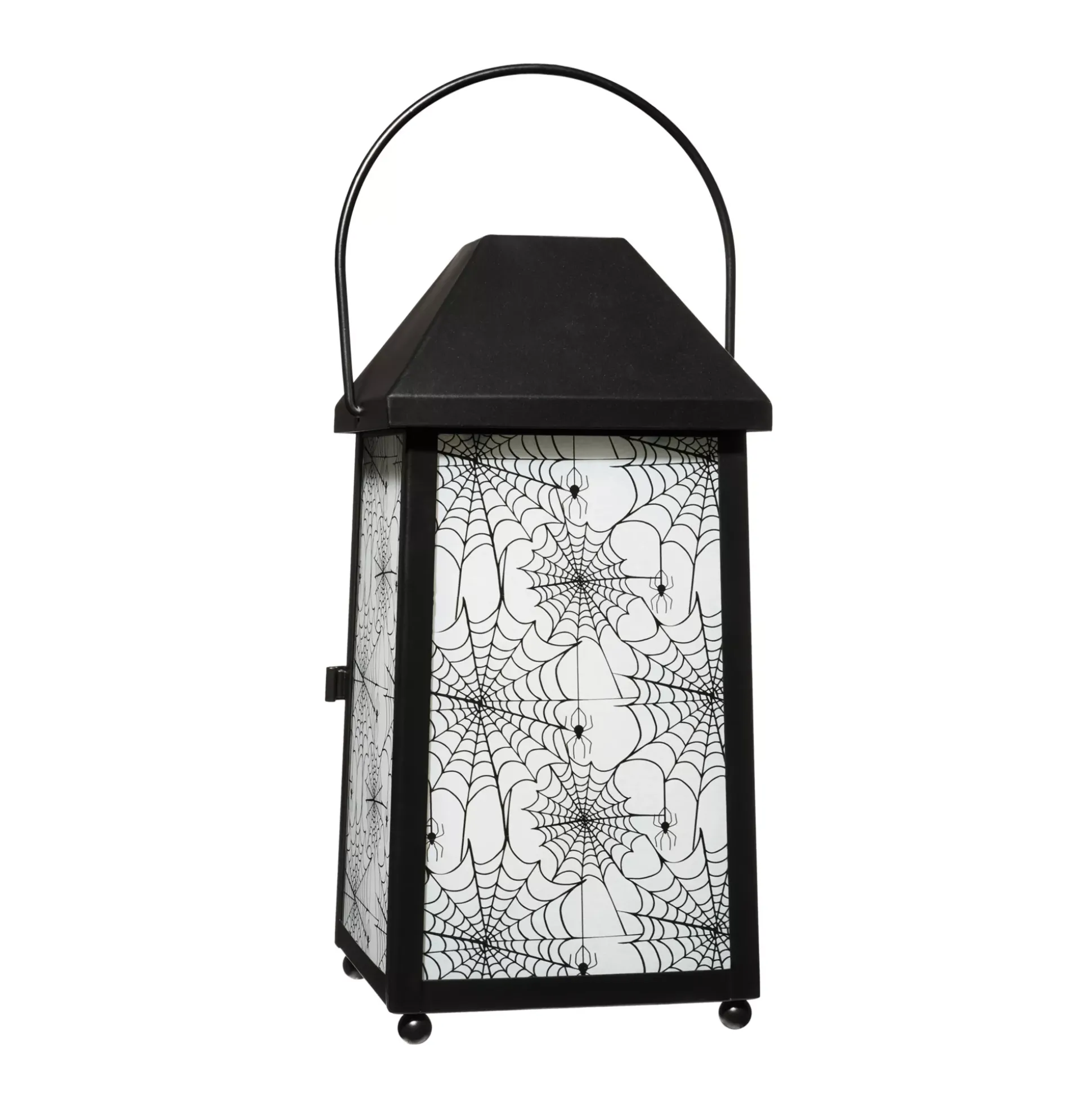 White Glass Spiderweb Lantern