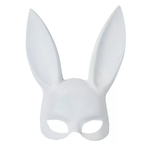 White Glitter Bunny Mask