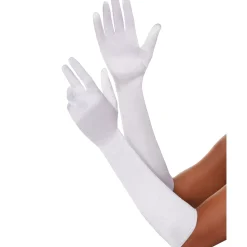 White Satin Gloves