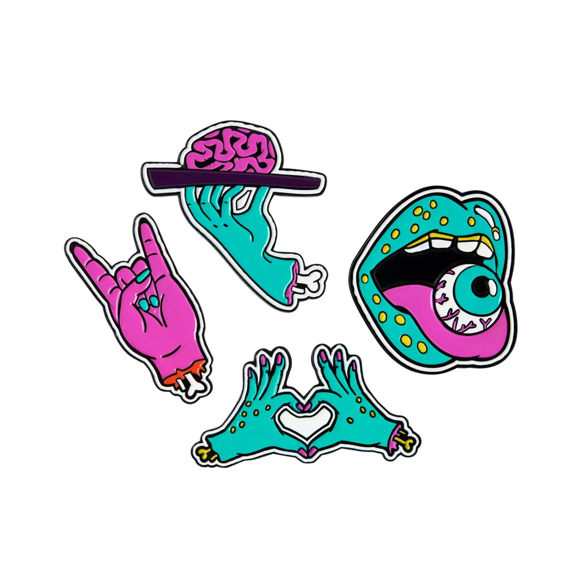 Zombie Pin Set - 4 Pack